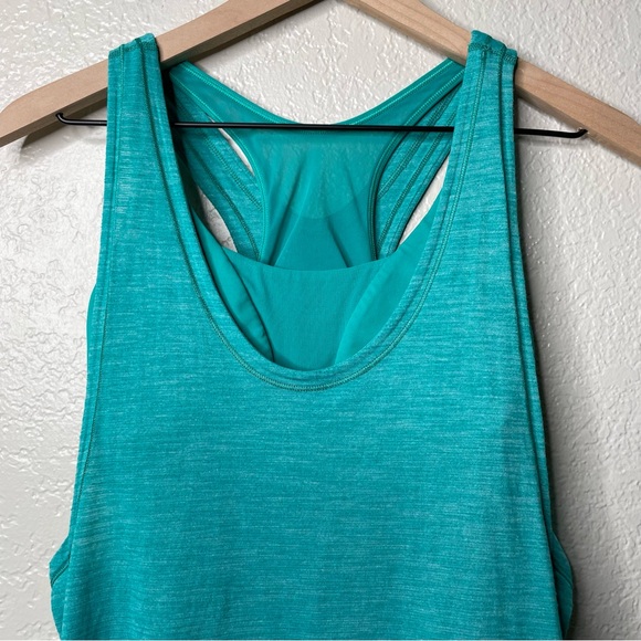 Lululemon Glide and Stride Tank Heathered Viridian Green Workout Top - Picture 6 of 12